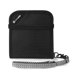 Pacsafe  Unisex RFID Safe V100 Bi-Fold Wallet, Black   NEW With Tags